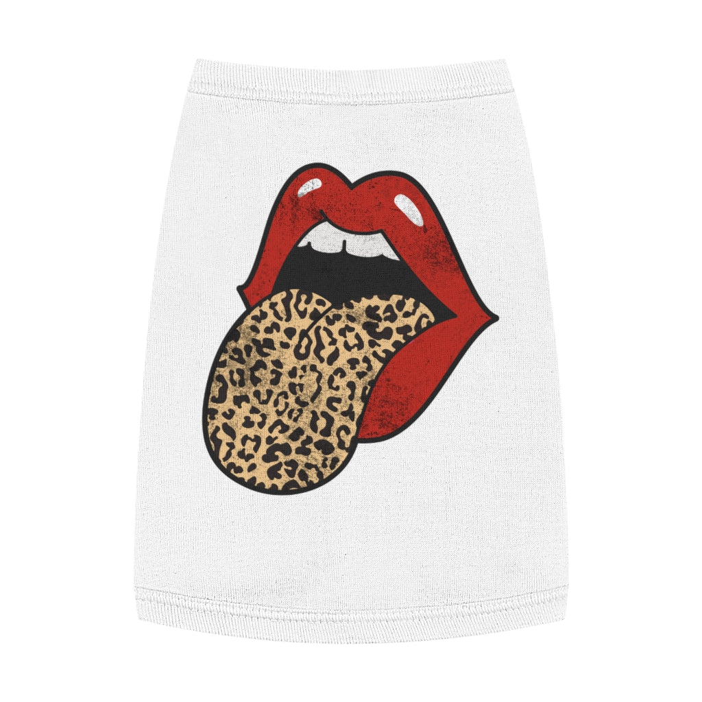 Red Lips Leopard Tongue Pet Tank Top