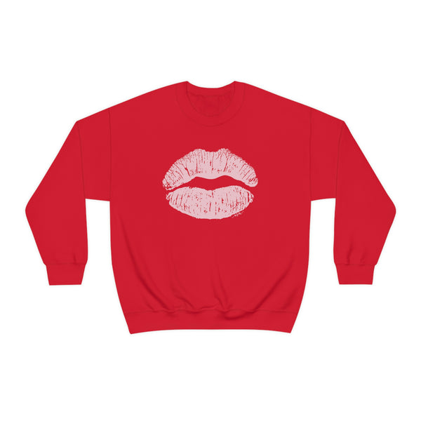 Pink Kiss Lips Unisex Crewneck Sweatshirt
