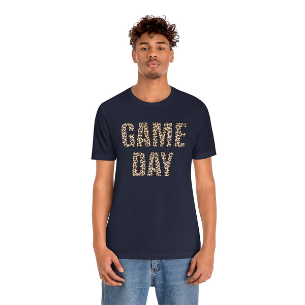 Game Day Leopard Print Unisex Short Sleeve Tee