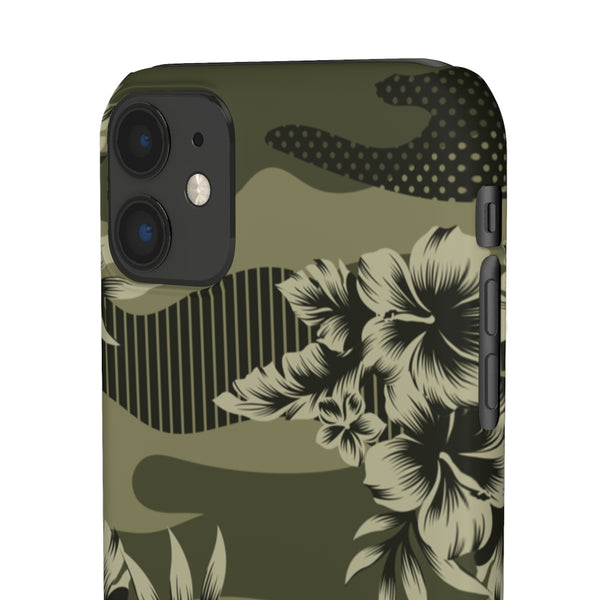 Camo Floral Print Snap Phone Case