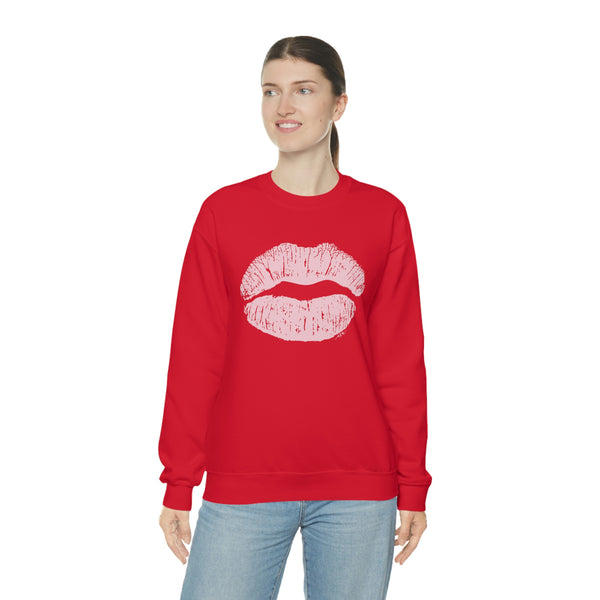 Pink Kiss Lips Unisex Crewneck Sweatshirt