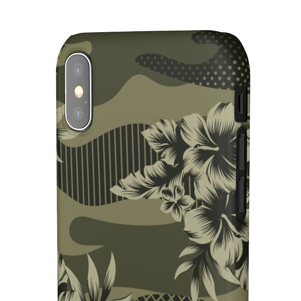 Camo Floral Print Snap Phone Case