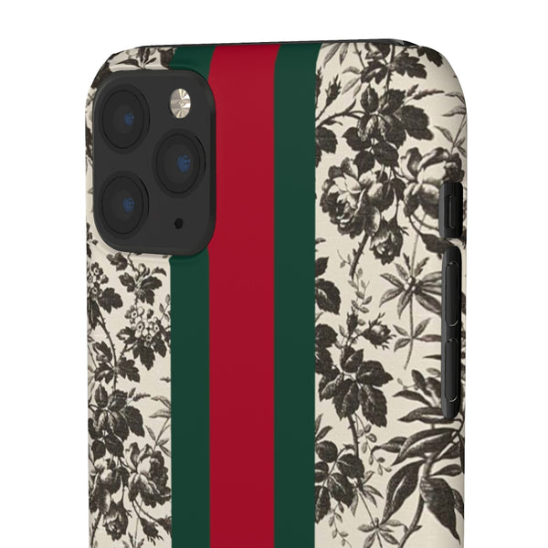 Bee Stripe Floral Wallpaper iPhone 12 & X Snap Case